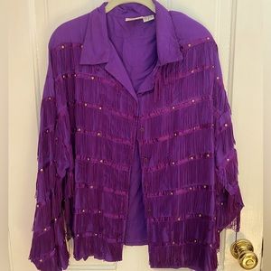 RETRO western fringed top